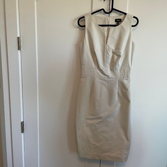 Mexx Neutral Sleeveless Lined Cotton Fitted Sheath Dress Cream Sz 34 NWT - Picture 16 of 16